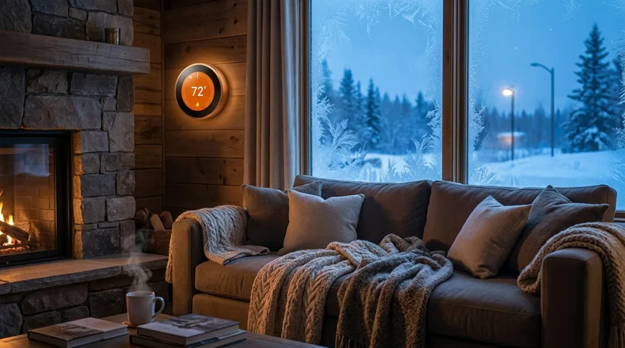 HVAC seasonal comfort ad concept — AI-generated