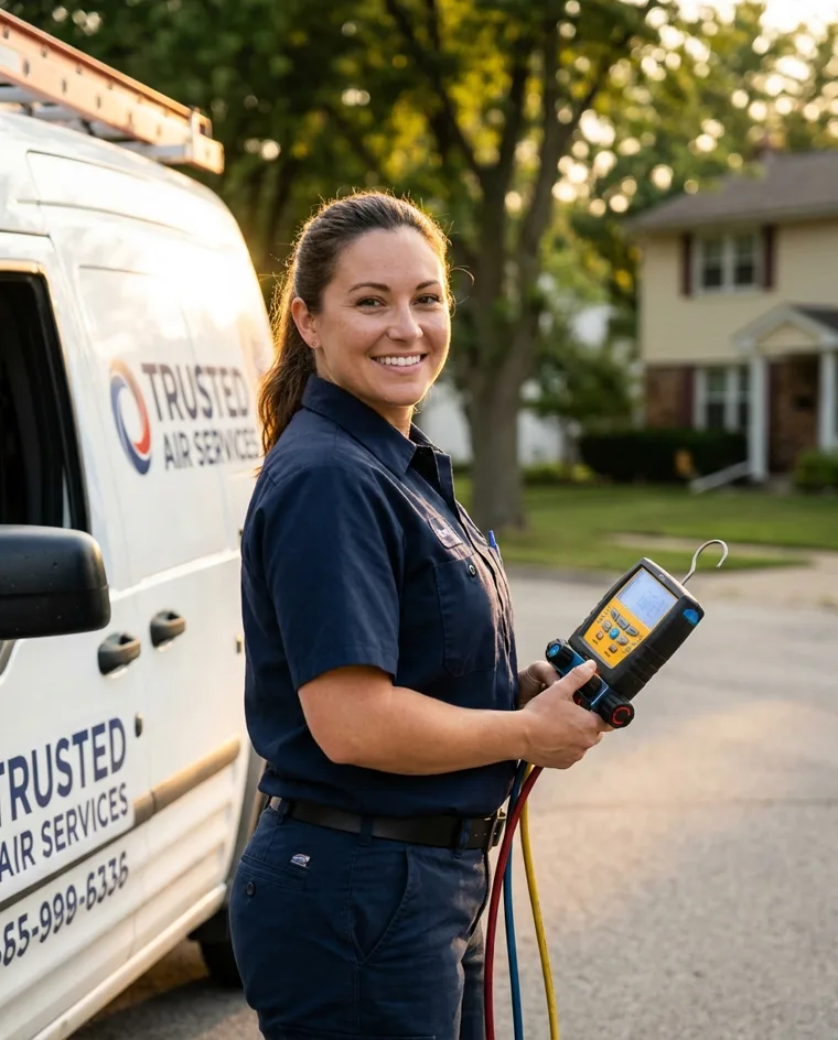 HVAC technician trust campaign concept — AI-generated